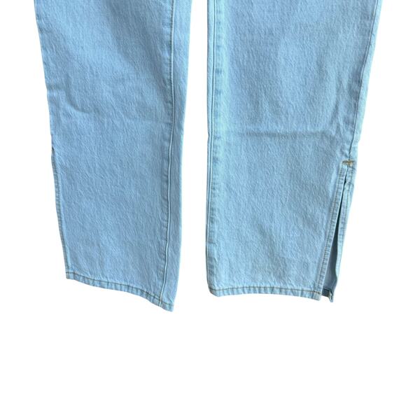Blank NYC The Cooper High Rise Slim Straight Jeans 30 Light Wash Side Slit - Picture 4 of 9